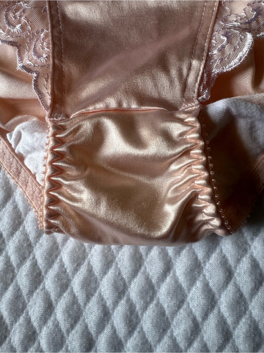 Victoria's Secret vintage Satin Lace Bikini Briefs - Light Pink - Picture 7 of 13